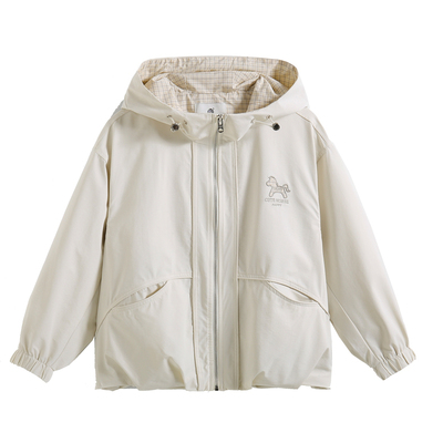 女童春装连帽外套夹克上衣初中生