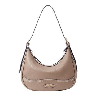 万里马栖途系列极简风腋下包女单肩斜挎马鞍包真皮法式月牙半月包