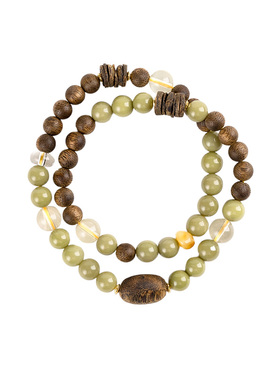 阿拉善奇楠双圈手链情侣七夕礼物