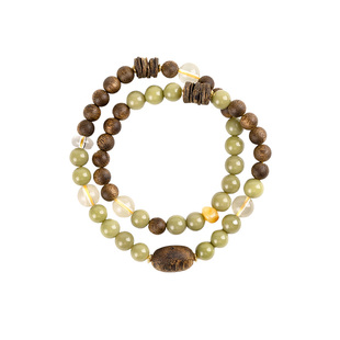 【心想事成】阿拉善奇楠双圈手链范李李生机聚财新中式手串送礼