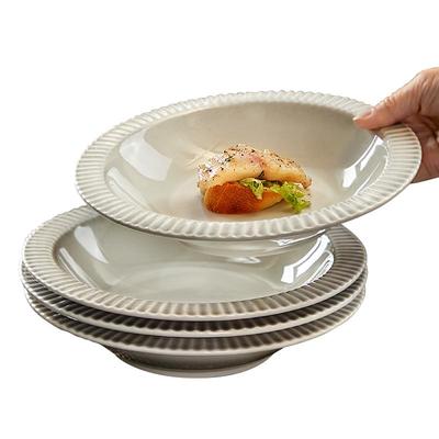 北欧风草帽盘菜盘高级感轻奢