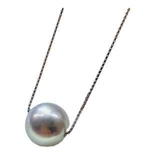 特价极光银灰蓝日本akoya海水珍珠项链吊坠路路通银链正圆真多麻