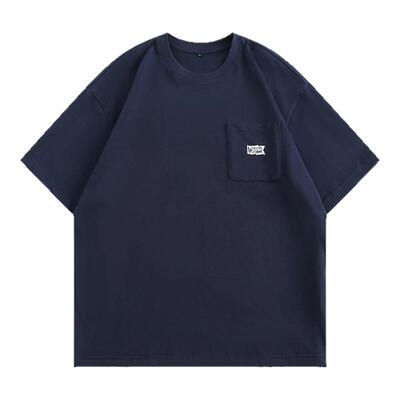 短袖潮青年贴袋印花T恤