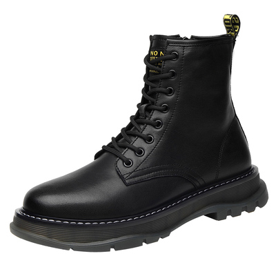 黑色靴子拉链工装英伦风皮鞋