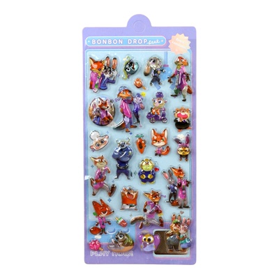 疯狂动物城3D浮雕水晶贴纸玩具