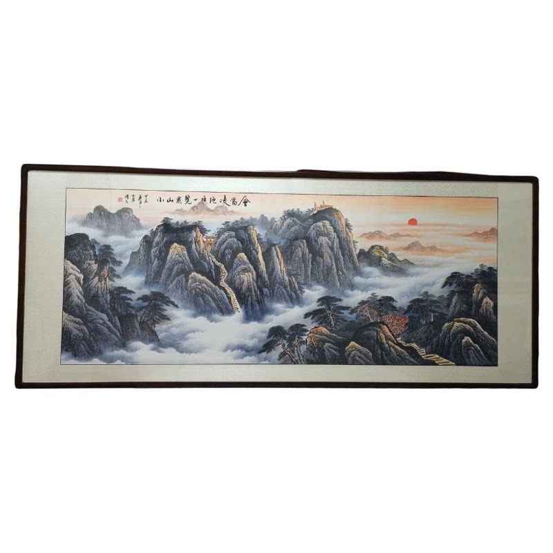 国画山水手绘真迹客厅沙发装饰画