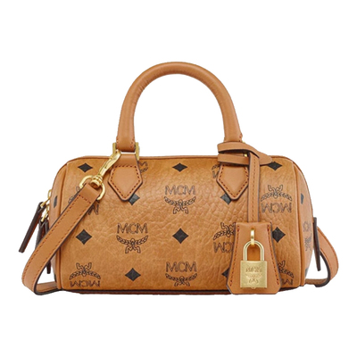 MCM老花满印 金锁吊坠 波士顿包  迷你 女款MWBESEA01CO001