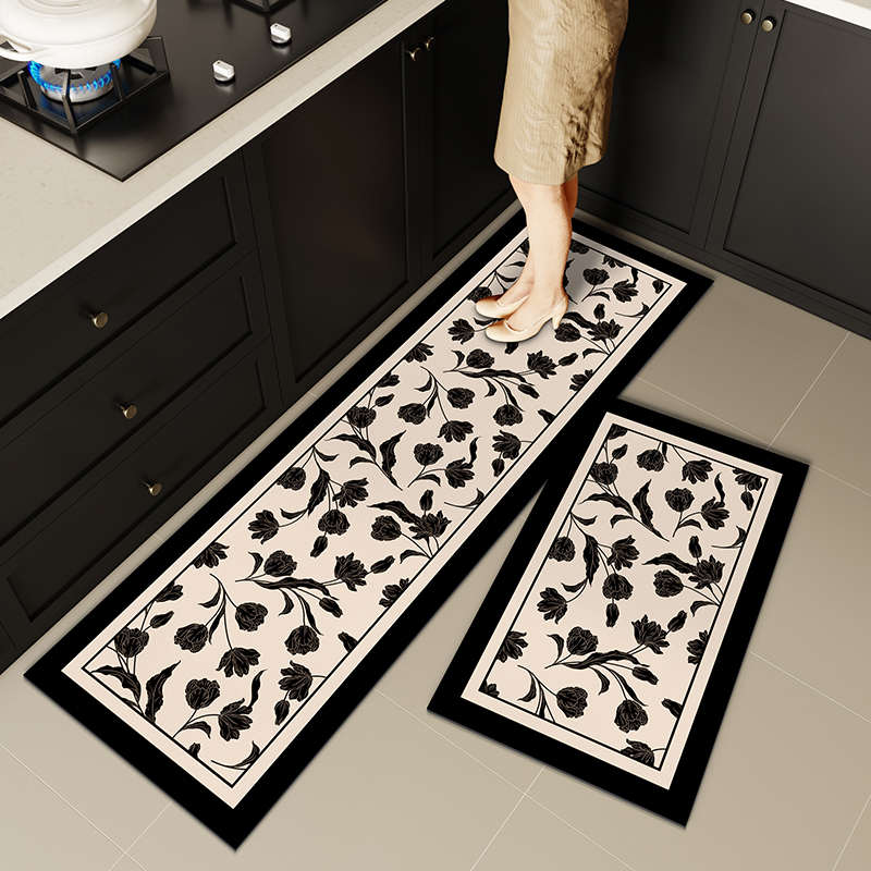法式高级感厨房地垫防滑防油可擦免洗耐脏脚垫浴室卫生间门口地毯