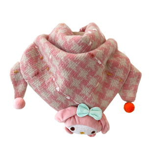 儿童围巾男女孩三角巾防风保暖秋冬加厚款围脖小宝宝婴儿护颈披巾