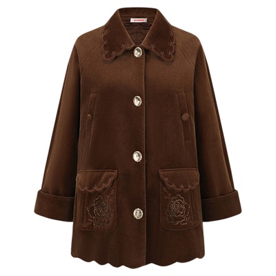 ORA GENESIS2025年冬季新品时尚丝绒刺绣外套