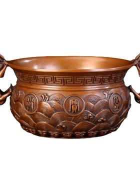 匠泽铜魂紫铜中式聚宝盆