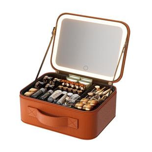 高级LED带镜子防水化妆包女旅行大容量化妆刷便携分区手提化妆箱