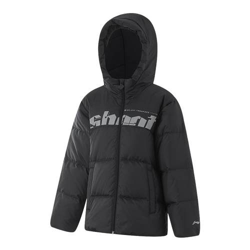 李宁童装儿童羽绒服男大童冬季2025秋冬款连帽外套面包服保暖短款