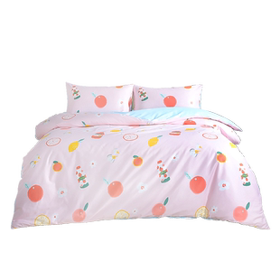 卡撒天娇40支纯棉四件套2022新款潮卡通水果可爱套件床单床笠