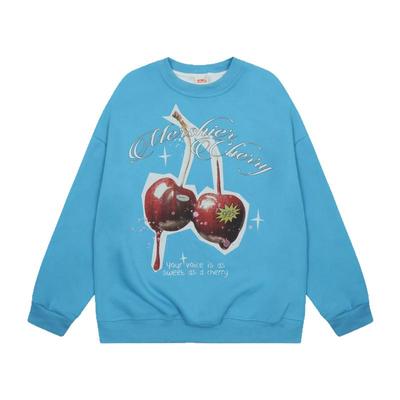 水果印花圆领通勤休闲卫衣