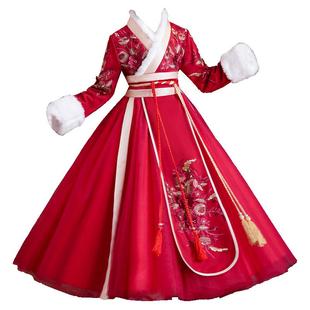 汉服女童冬款新年儿童古装秋冬装过年冬季唐装2026新款国风拜年服