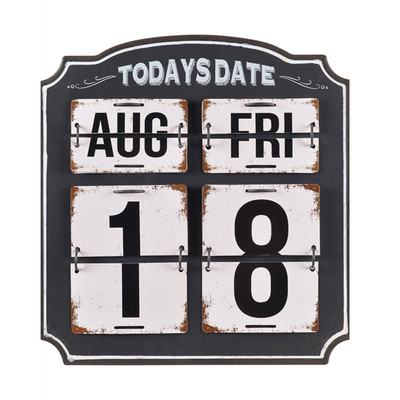 盈靓铁艺万年历摆件桌面日历台历