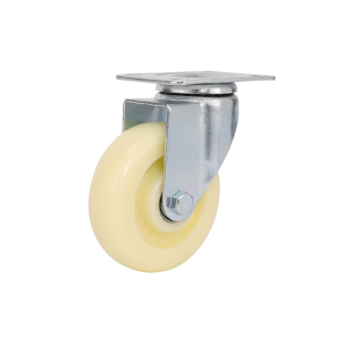 常晟包邮3寸双轴承白色尼龙轮4寸导向轮轱辘5平板车轮工业货架轮