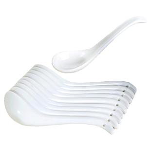 金边勺子家用创意长柄吃饭勺饭店陶瓷勺子精致小汤勺骨瓷汤匙餐厅