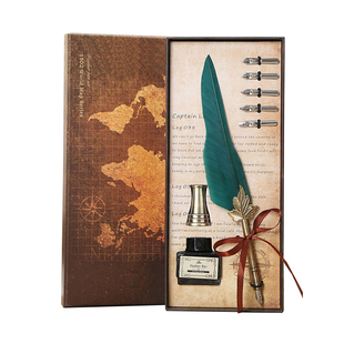 复古羽毛笔英伦蘸水笔鹅毛沾水钢笔墨水礼盒朋友创意生日新年礼物