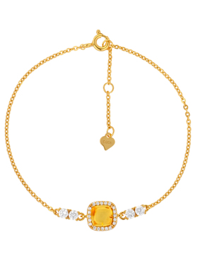 一撇一捺YPYN时光印记系列琥珀手链925银方糖金色吊坠高级感饰品