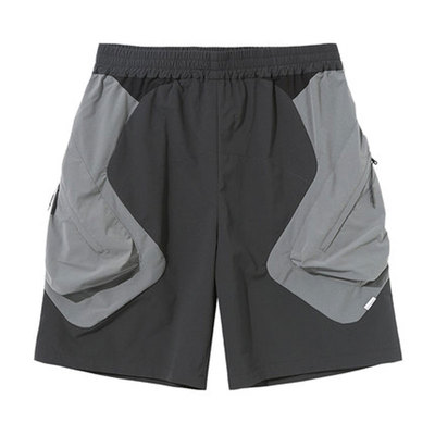 ATTEMPT拼接多口袋休闲五分裤