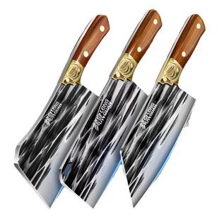 龙泉菜刀家用锻打刀具厨房套装组合厨师专用砍骨刀官方旗舰店正品