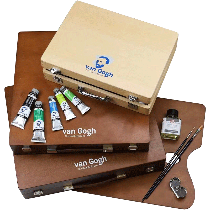 荷兰梵高泰伦斯凡高油画颜料艺术家级礼品木盒套装专业大师级10 16 34 41色画像专用套装古典油画颜料