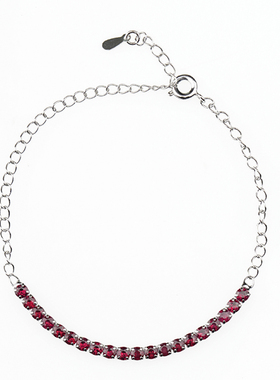 玄灵阁天然酒红色石榴石手链手串