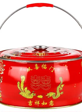 乔迁新婚过火火盆木炭盆取暖炉户外烧烤架子双喜临门烤火盆烤火炉