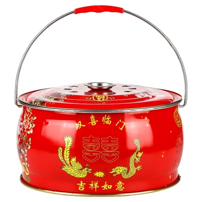 乔迁新婚过火火盆木炭盆取暖炉户外烧烤架子双喜临门烤火盆烤火炉