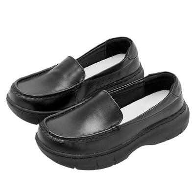 慕伊莱黑色真皮透气防滑护士鞋子