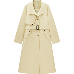 爱居兔英伦风全棉风衣女2025年秋季新款简约大气中长款外套