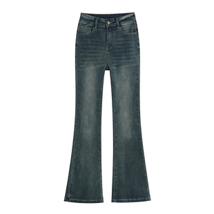 加绒微喇牛仔裤女2025新款冬季爆款加厚小个子裤子高腰显瘦喇叭裤