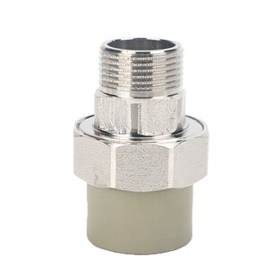 灰色PPR外丝铜活接 20 25 32 40 50 63 75 90 110外牙全铜活结头