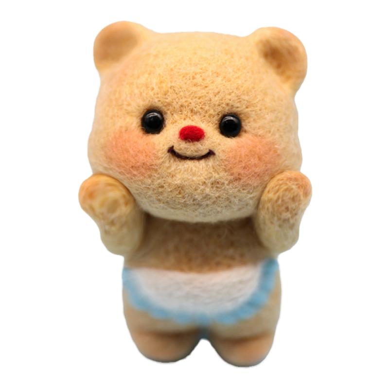 羊毛毡戳戳乐diy材料包黄油小熊情侣创意礼物玩偶摆件钥匙扣