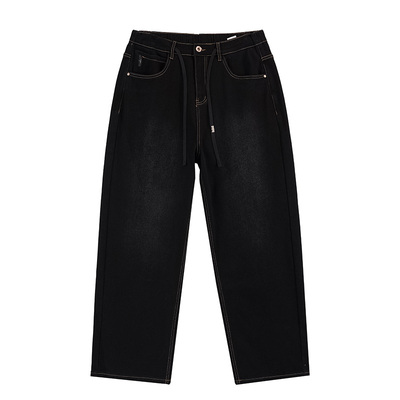 大码男士加绒加厚牛仔裤加肥加大