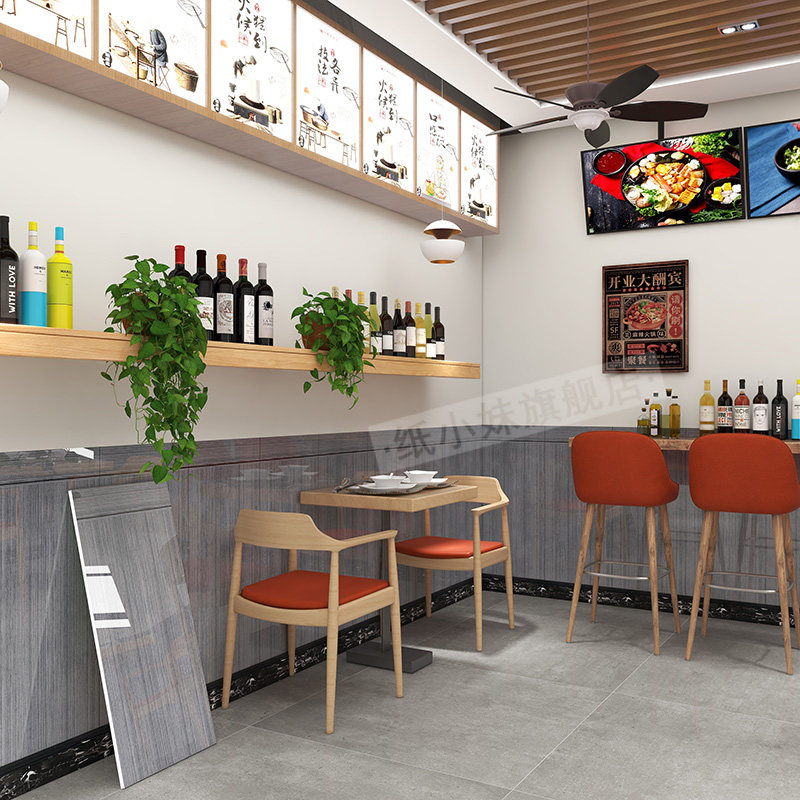 pvc铝塑板硬板自粘墙纸仿瓷砖墙贴墙裙护墙板墙围店铺装修遮丑贴