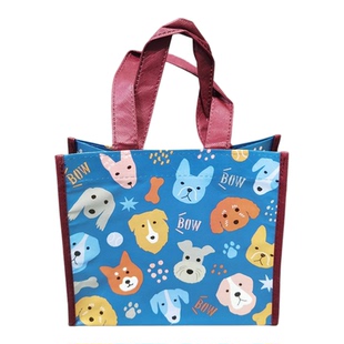 外贸日单小号卡通无纺布覆膜手提袋环保袋便携手拎包饭盒袋礼品袋