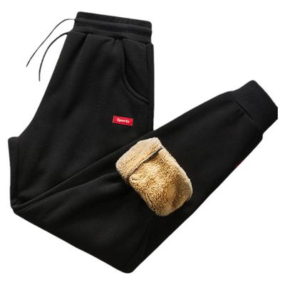羊羔绒运动裤男士宽松胖子裤子