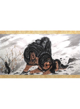 定制藏獒图雪域雄风宠物狗犬动物画十二生肖竖幅霸气书房客厅挂画