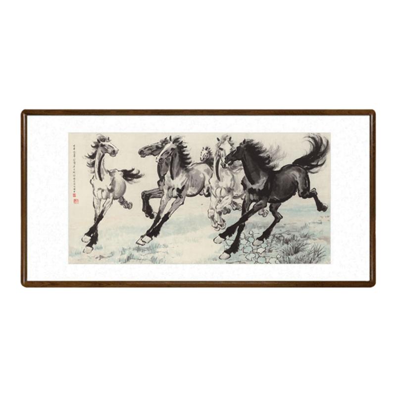 六骏国画客厅装饰画办公室字画