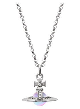 立体透明土星彩球项链女轻奢小众