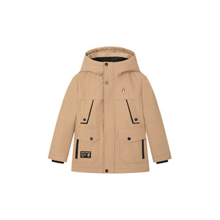 暇步士童装男童加绒外套秋冬新款中大童三防风衣儿童休闲连帽上衣