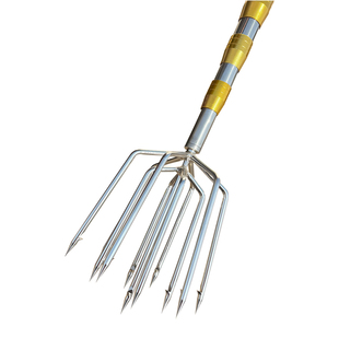 多功能大倒刺捕鱼叉不锈钢头老式鱼叉头伸缩杆渔叉鱼插鱼叉子大全