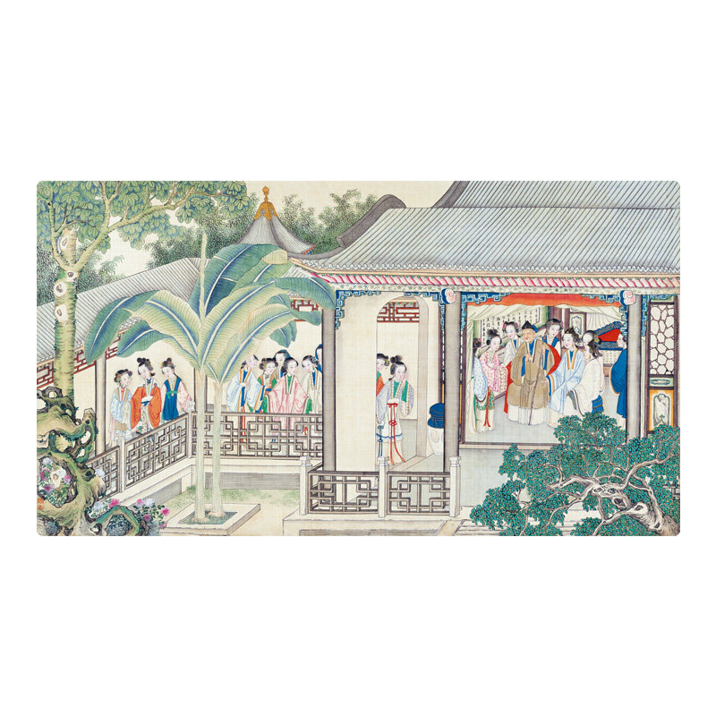 孙温红楼梦插画工笔国画横款精致防水隔热环保天然橡胶可擦鼠标垫