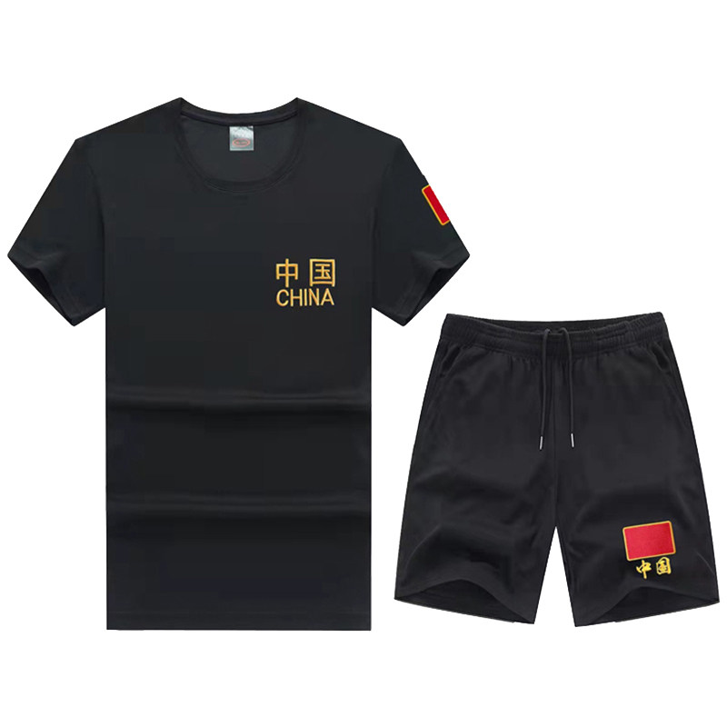 中国红旗大码速干t恤男短袖半袖军迷装运动上衣体能训作服胖体恤