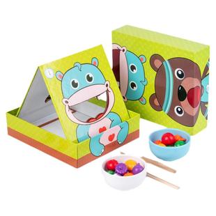 蒙氏早教益智教具儿童精细动作仿真喂食锻炼夹筷子过家家游戏玩具