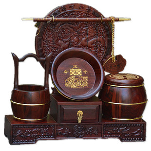 微型家具模型 红木迷你实木躺椅子唱片机微缩摆件 中国古风娃娃屋