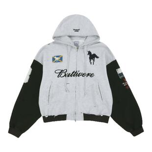 Protocol Index 25fw 破坏做旧贴布战马拉链卫衣外套韩 ProjectGR